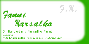 fanni marsalko business card
