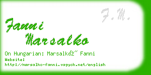 fanni marsalko business card